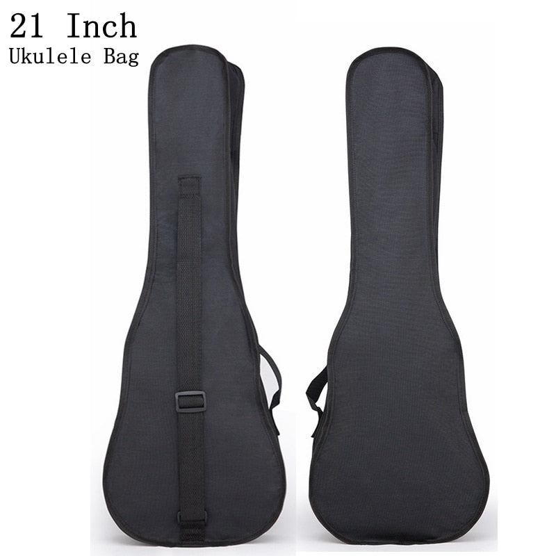 Portable Durable 21 Inch Black Ukulele Bag Soft Case Monolayer Bag Single Shoulder Backpack Padded  Musical Instrument
