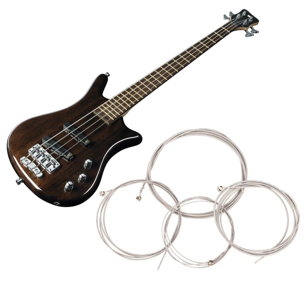 1 Set of 4 Pcs String Bass Guitar Parts 4 Steel Strings Diameter 0.1 inch/0.08 inch/0.055 inch/0.04 inch Guitar Accessories